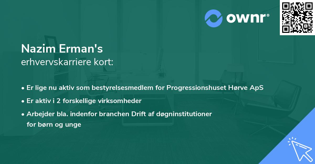 Nazim Erman's erhvervskarriere kort