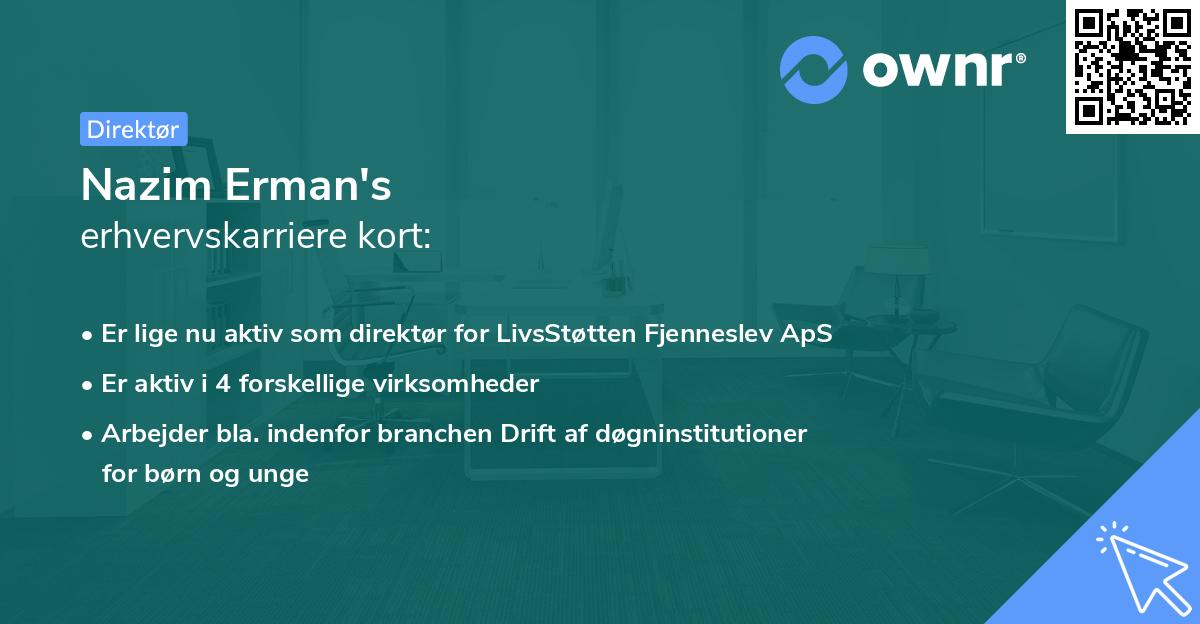 Nazim Erman's erhvervskarriere kort