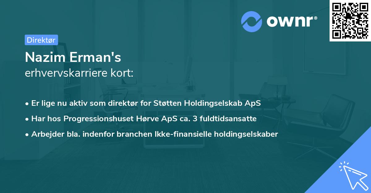Nazim Erman's erhvervskarriere kort
