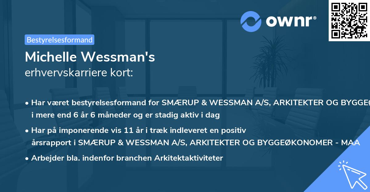 Michelle Wessman's erhvervskarriere kort