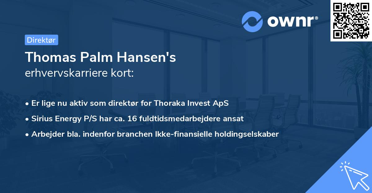 Thomas Palm Hansen's erhvervskarriere kort