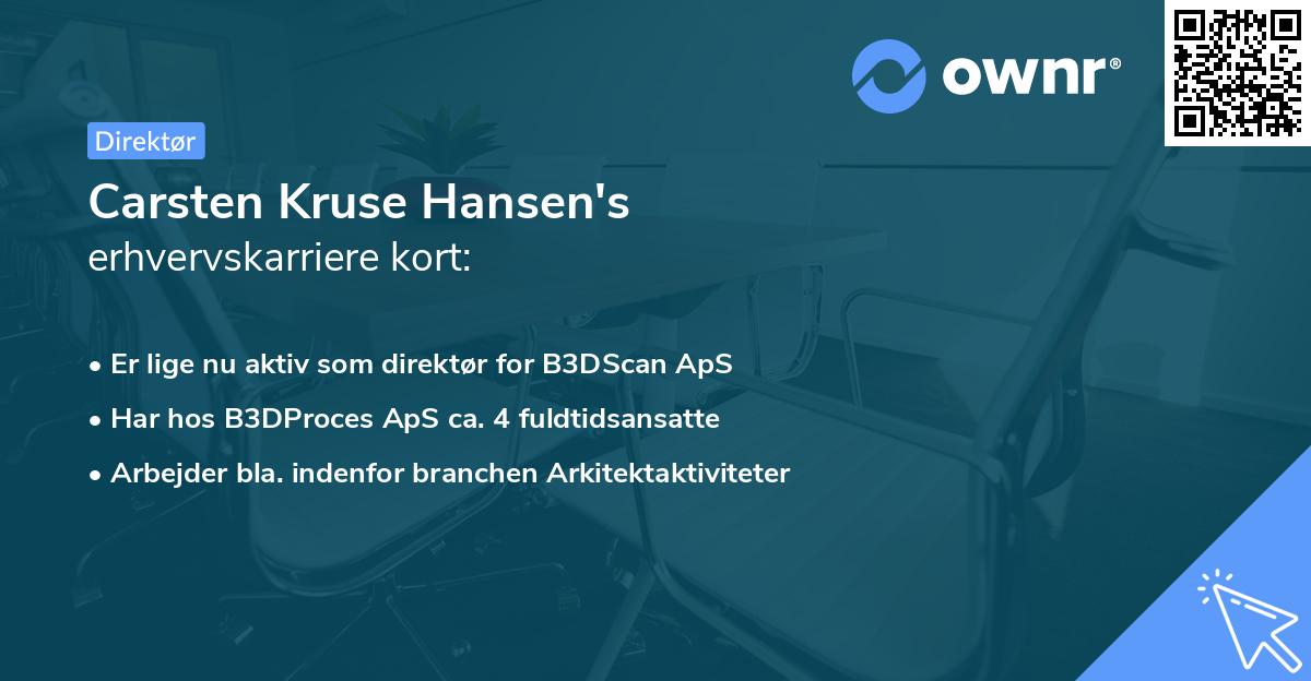 Carsten Kruse Hansen's erhvervskarriere kort
