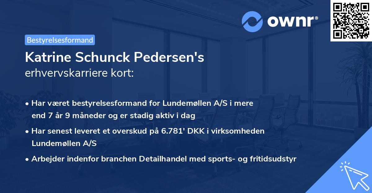 Katrine Schunck Pedersen's erhvervskarriere kort