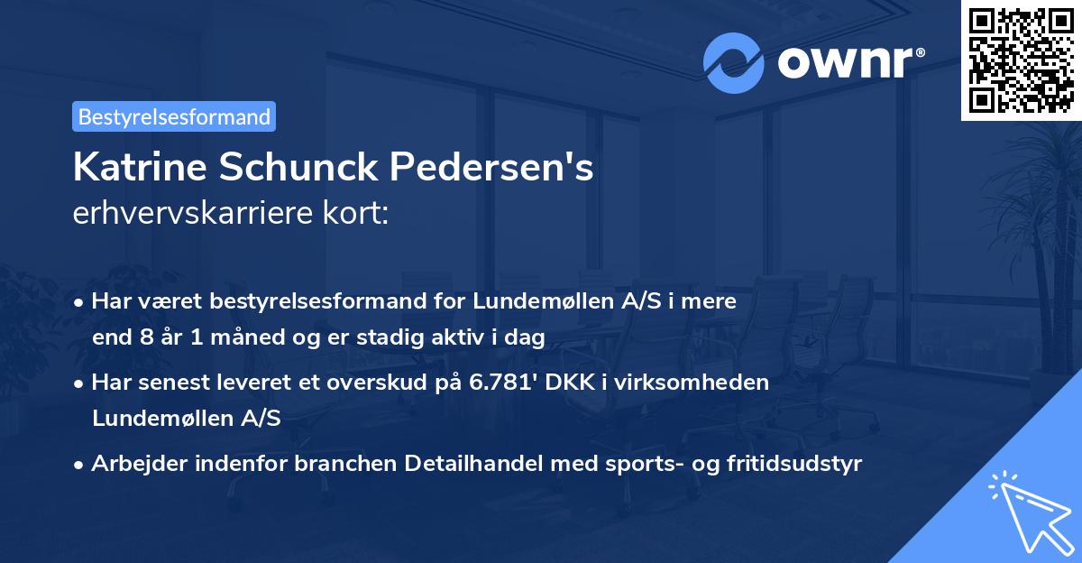 Katrine Schunck Pedersen's erhvervskarriere kort