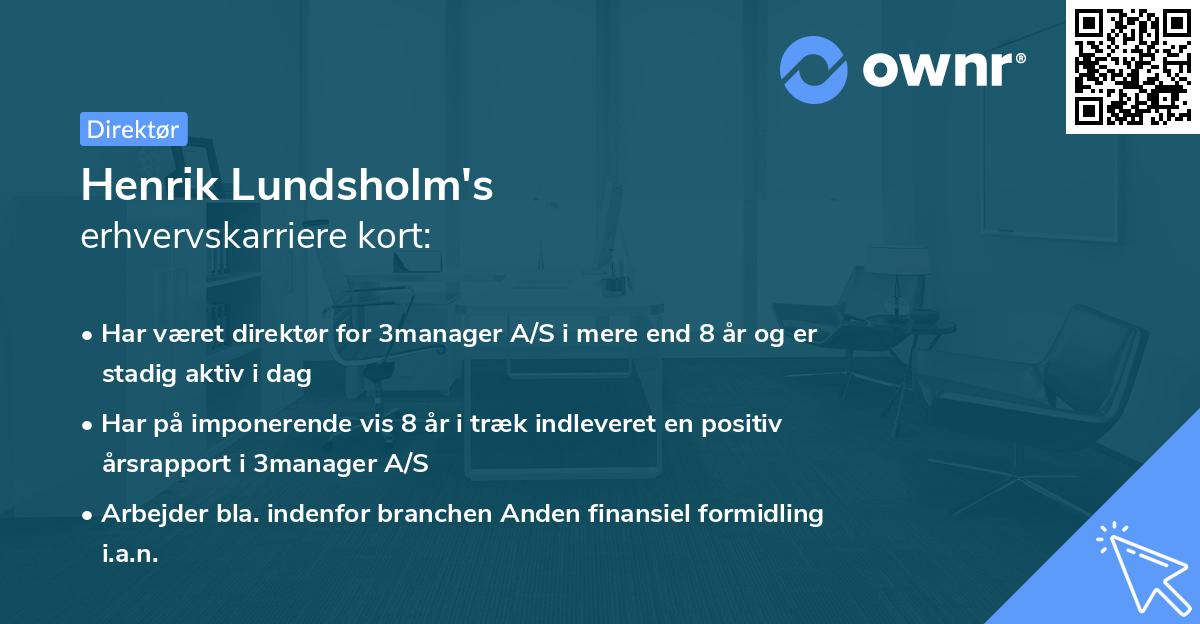 Henrik Lundsholm's erhvervskarriere kort
