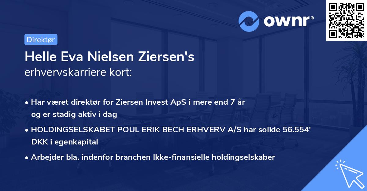 Helle Eva Nielsen Ziersen's erhvervskarriere kort