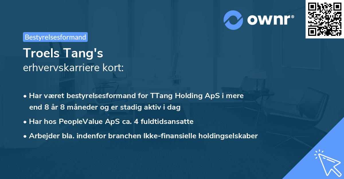 Troels Tang's erhvervskarriere kort