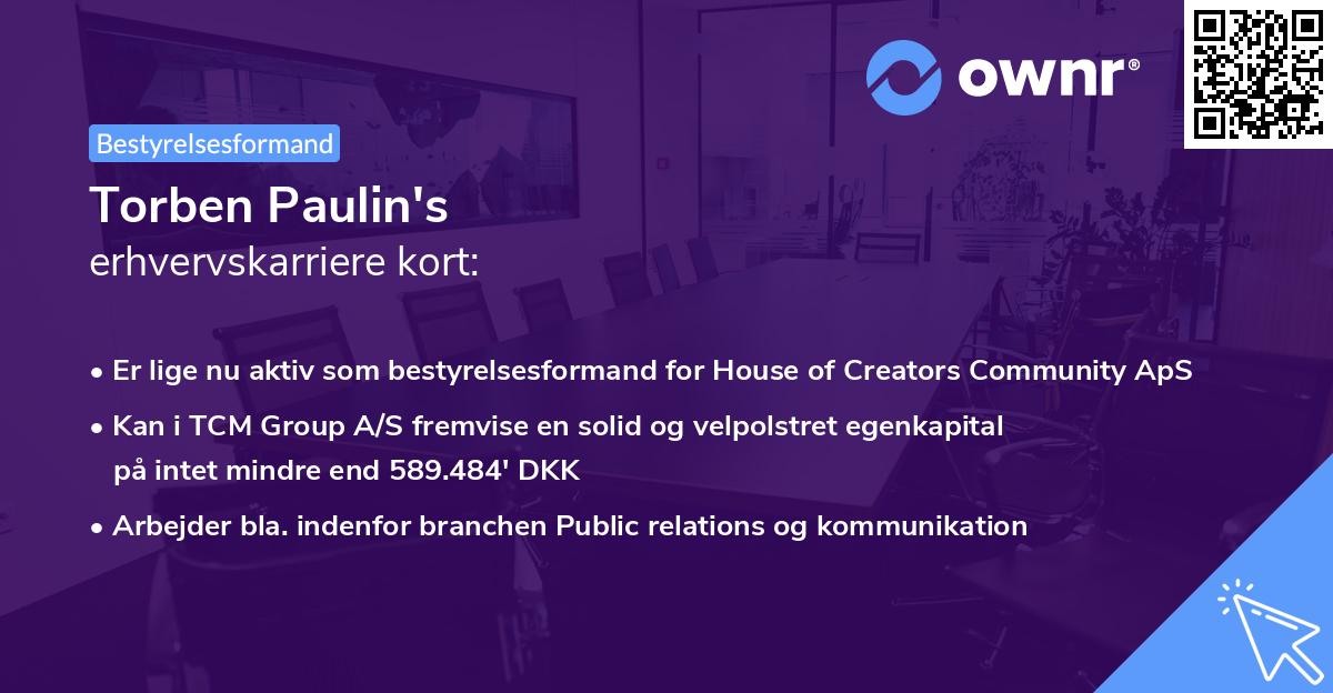 Torben Paulin's erhvervskarriere kort