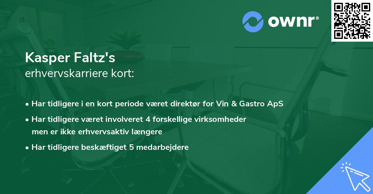 Kasper Faltz's erhvervskarriere kort