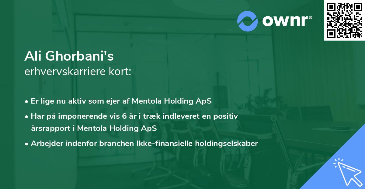 Ali Ghorbani's erhvervskarriere kort