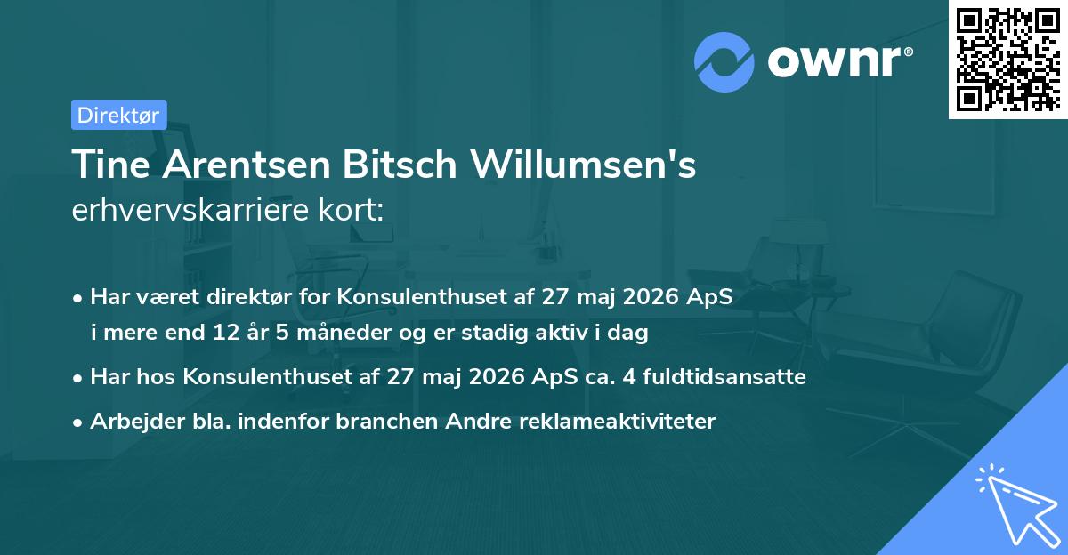 Tine Arentsen Bitsch Willumsen's erhvervskarriere kort