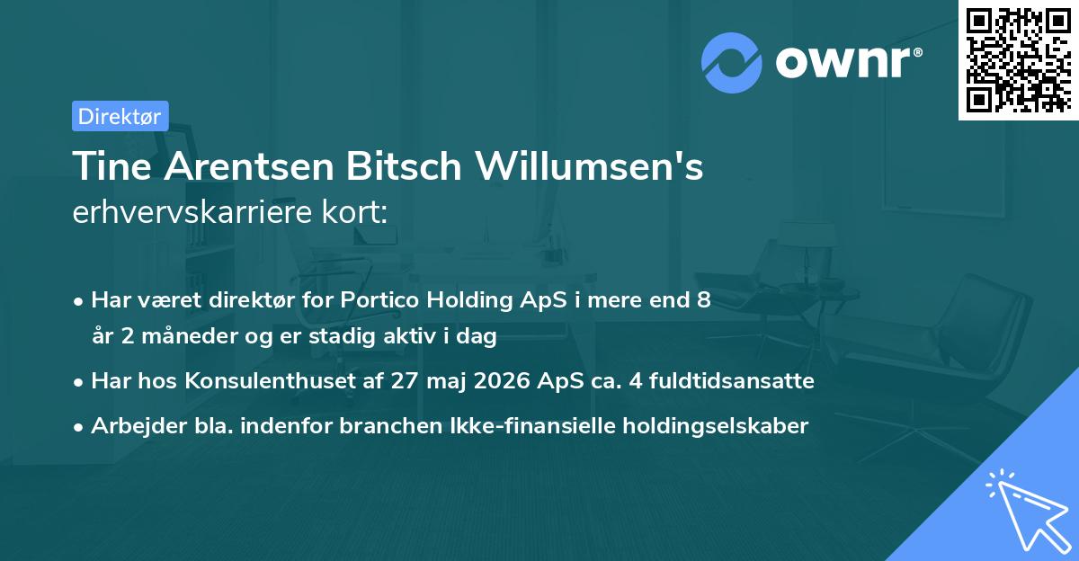 Tine Arentsen Bitsch Willumsen's erhvervskarriere kort