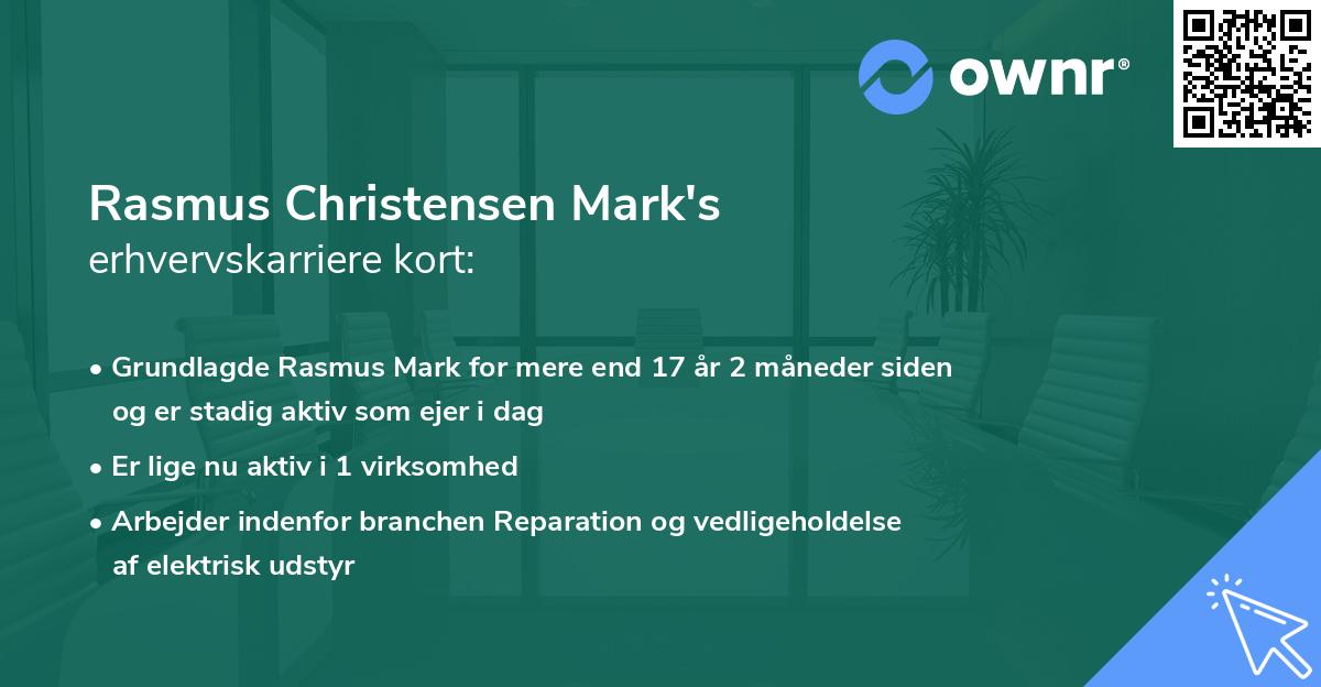 Rasmus Christensen Mark's erhvervskarriere kort