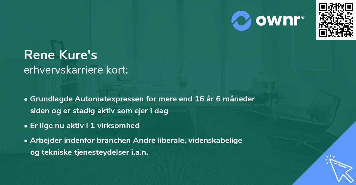 Rene Kure's erhvervskarriere kort