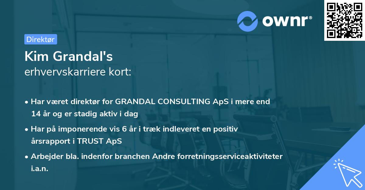 Kim Grandal's erhvervskarriere kort
