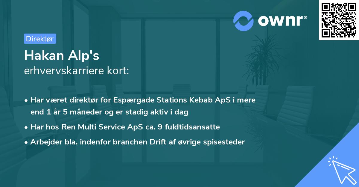 Hakan Alp's erhvervskarriere kort