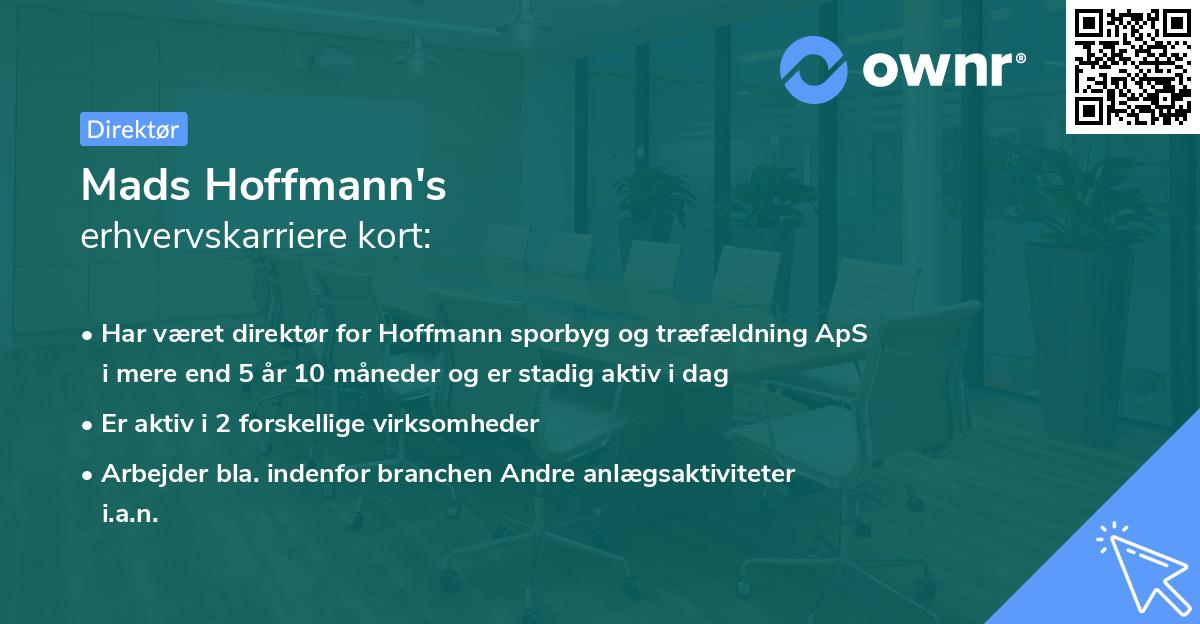 Mads Hoffmann's erhvervskarriere kort