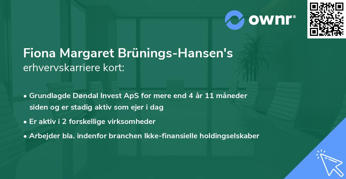 Fiona Margaret Brünings-Hansen's erhvervskarriere kort