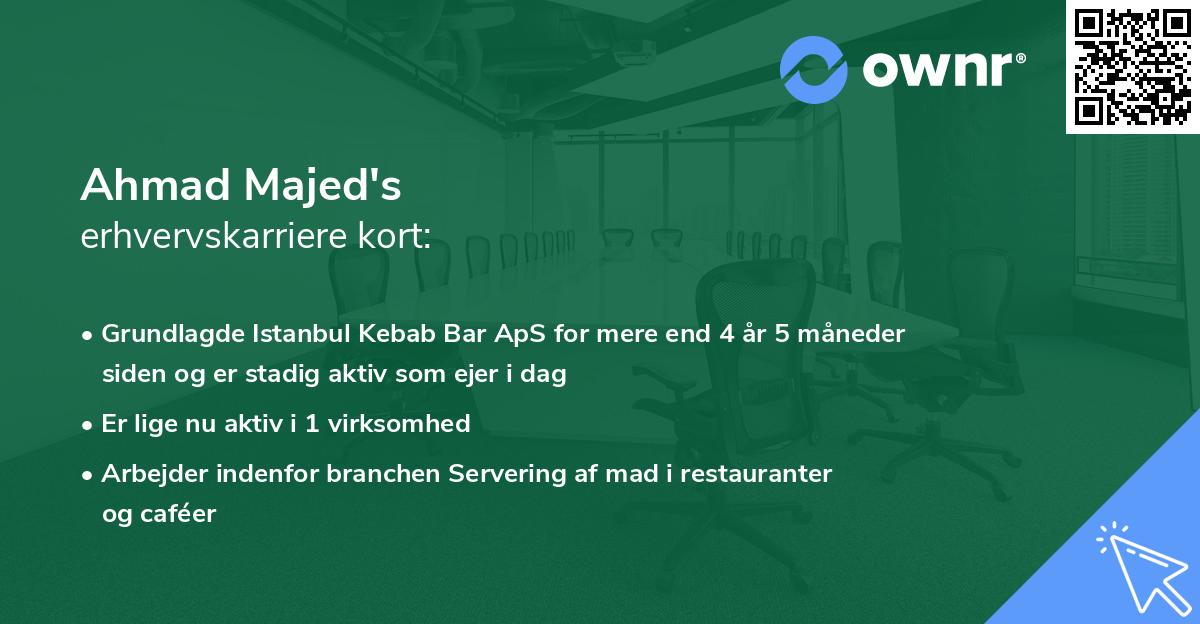 Ahmad Majed's erhvervskarriere kort