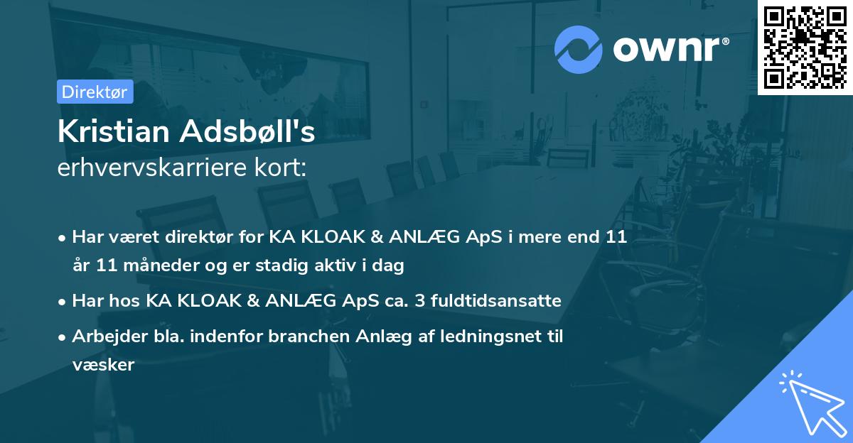 Kristian Adsbøll's erhvervskarriere kort