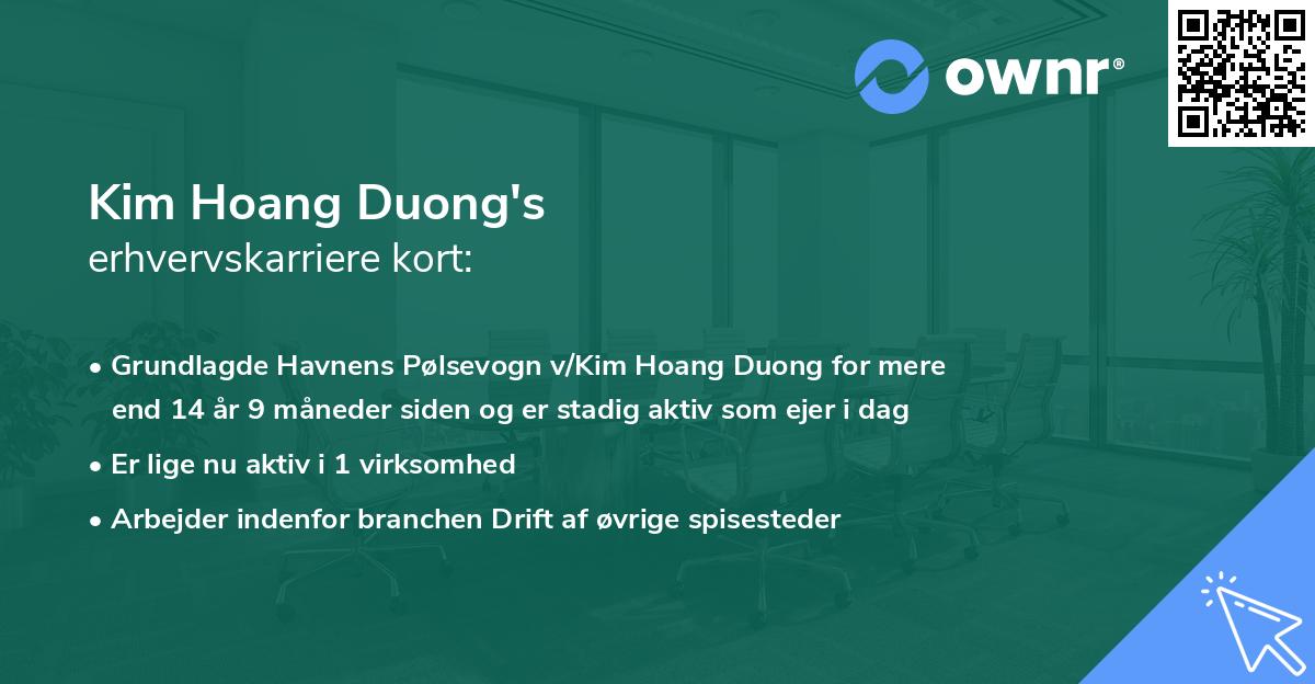 Kim Hoang Duong's erhvervskarriere kort