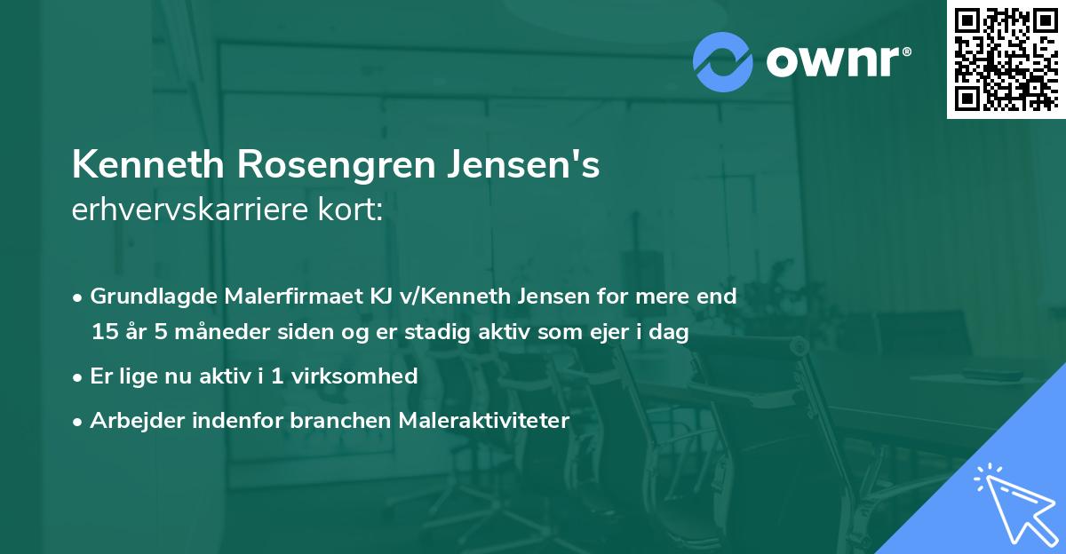 Kenneth Rosengren Jensen's erhvervskarriere kort