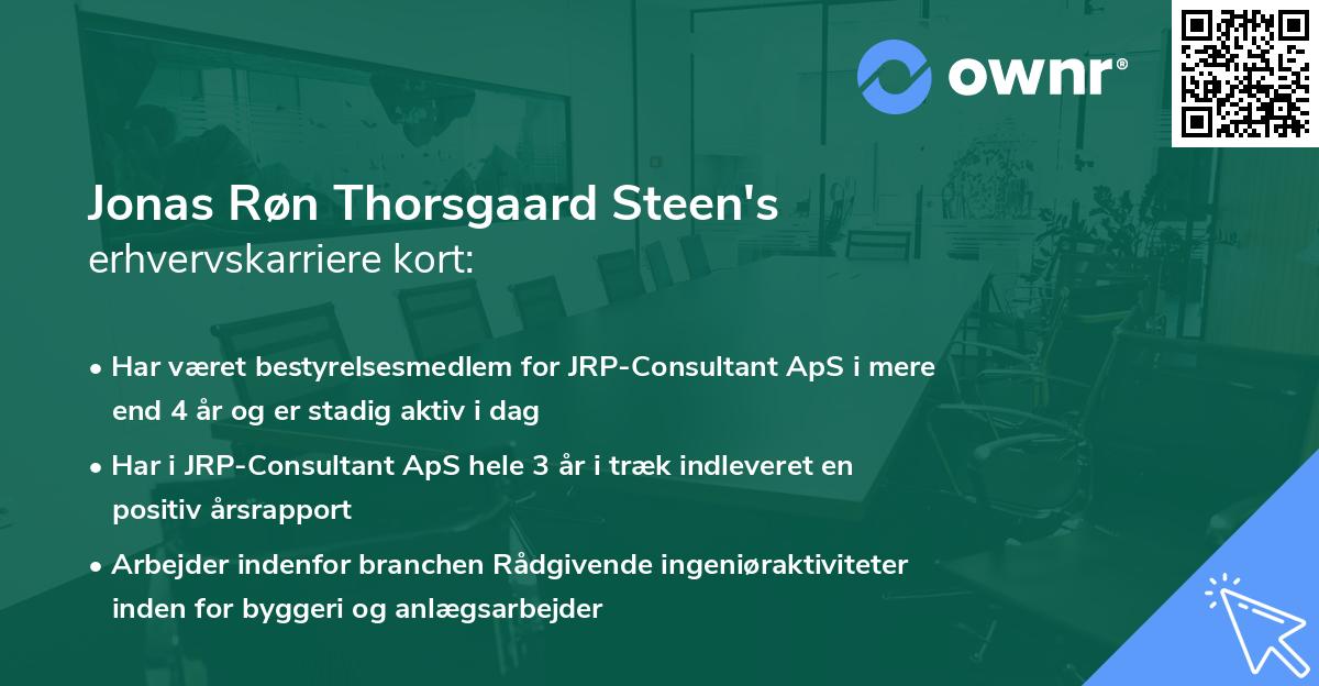 Jonas Røn Thorsgaard Steen's erhvervskarriere kort