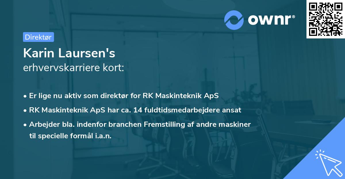 Karin Laursen's erhvervskarriere kort