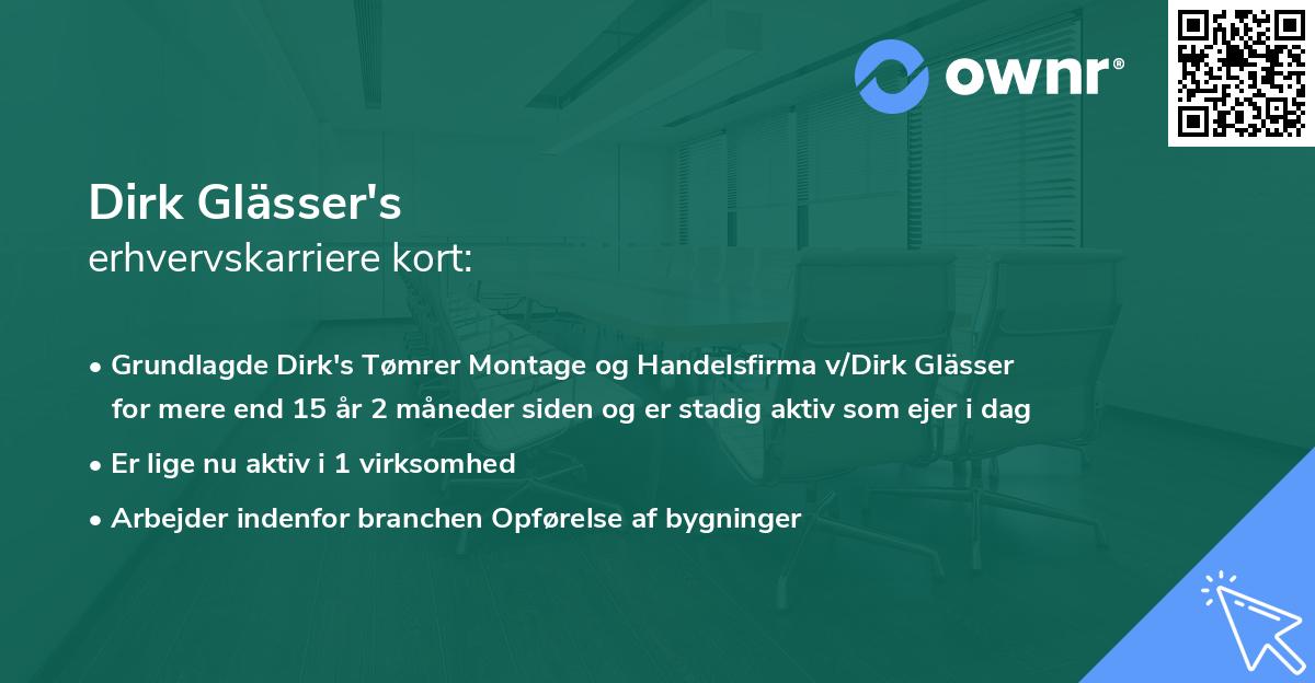 Dirk Glässer's erhvervskarriere kort