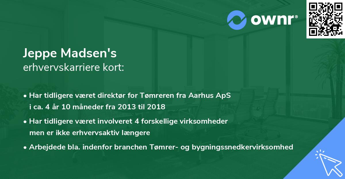 Jeppe Madsen's erhvervskarriere kort