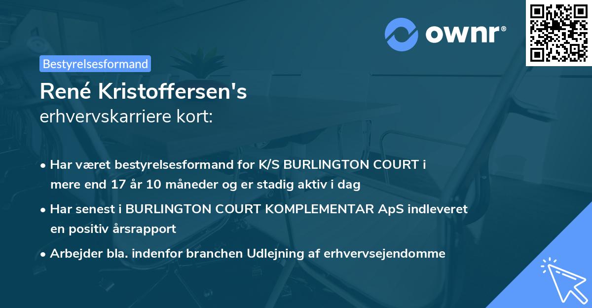 René Kristoffersen's erhvervskarriere kort