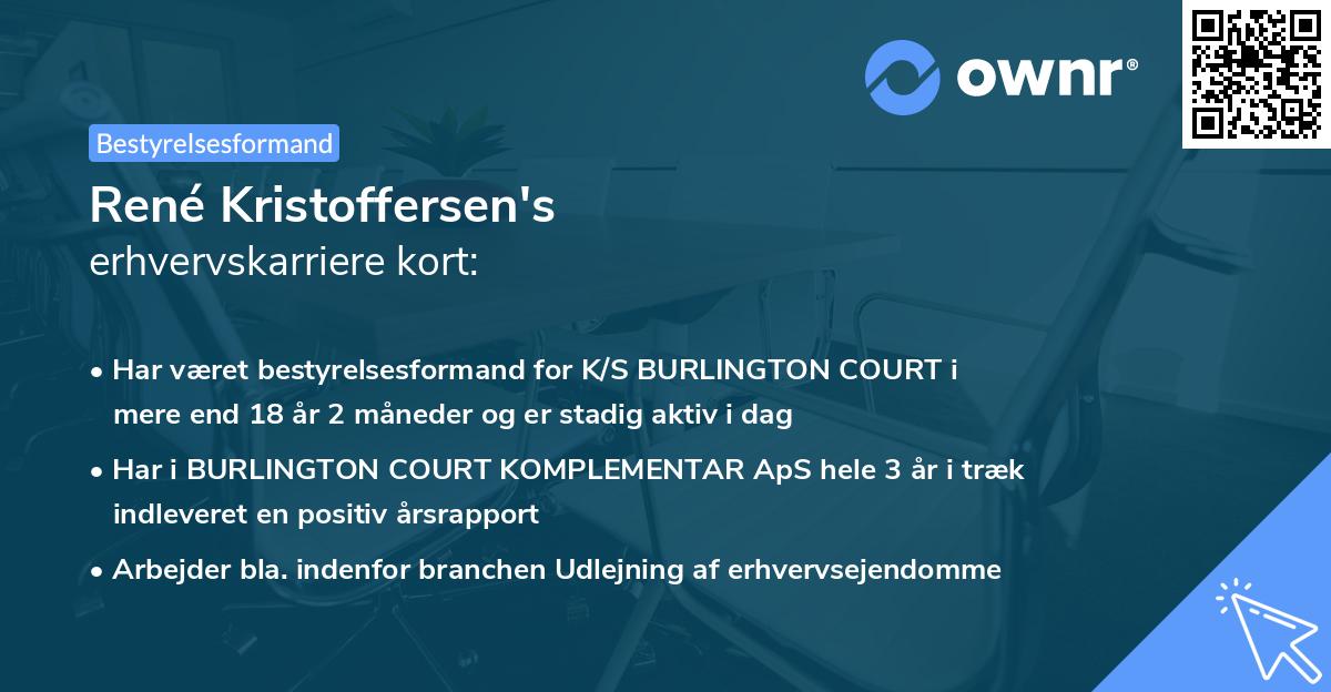 René Kristoffersen's erhvervskarriere kort