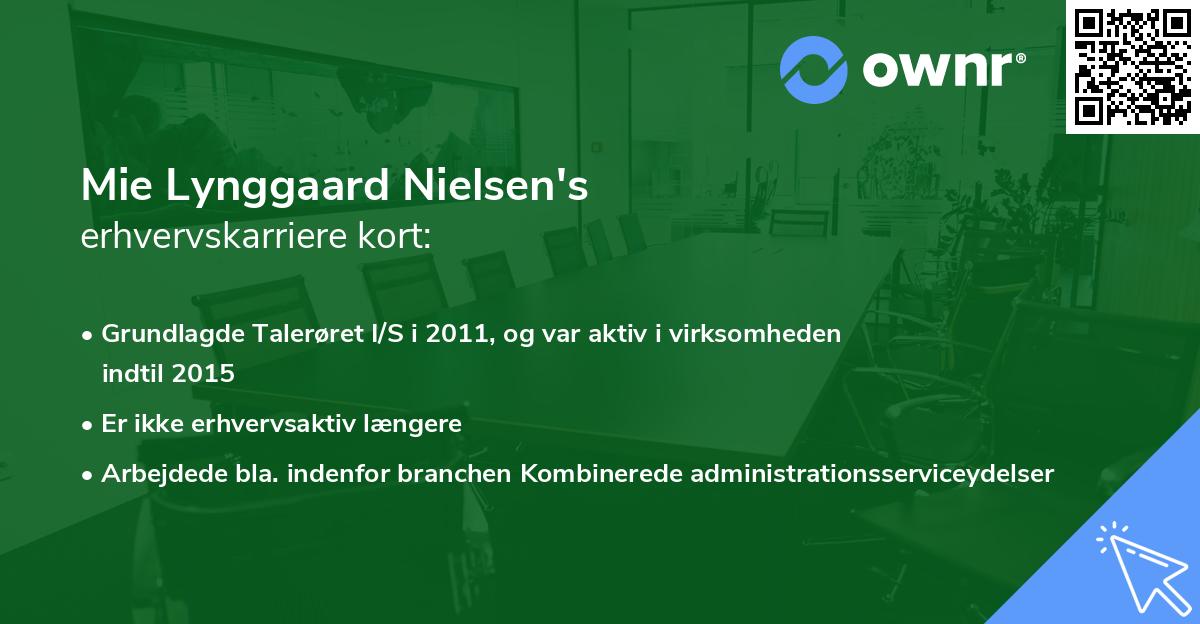 Mie Lynggaard Nielsen's erhvervskarriere kort