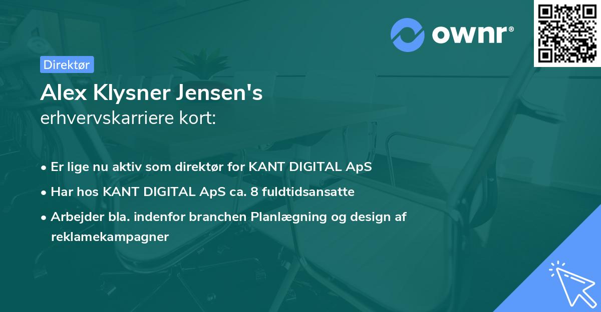 Alex Klysner Jensen's erhvervskarriere kort