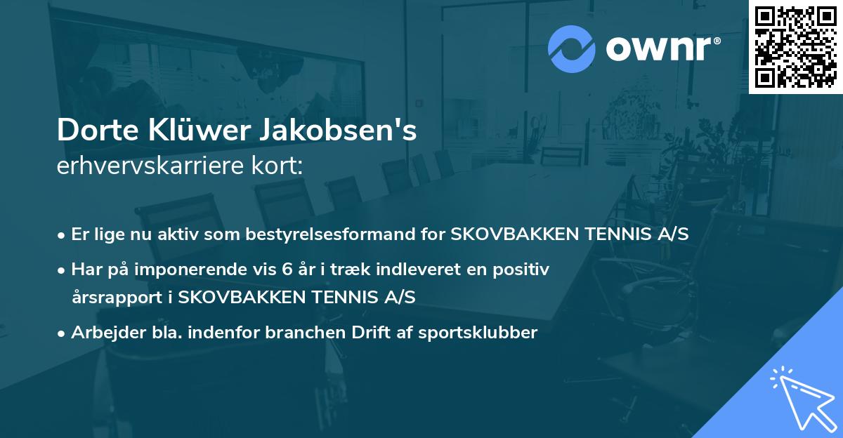 Dorte Klüwer Jakobsen's erhvervskarriere kort