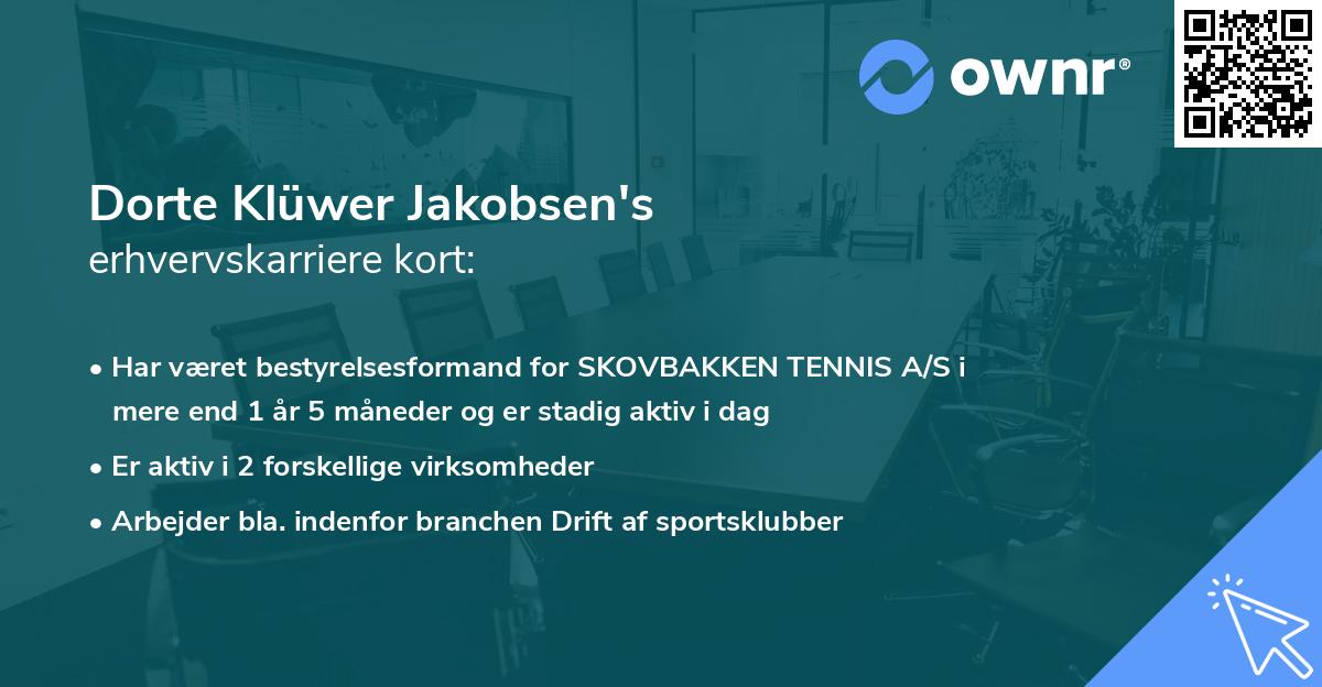 Dorte Klüwer Jakobsen's erhvervskarriere kort