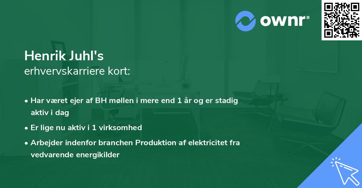 Henrik Juhl's erhvervskarriere kort