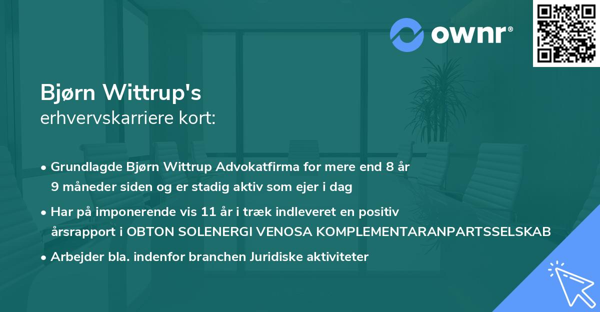 Bjørn Wittrup's erhvervskarriere kort