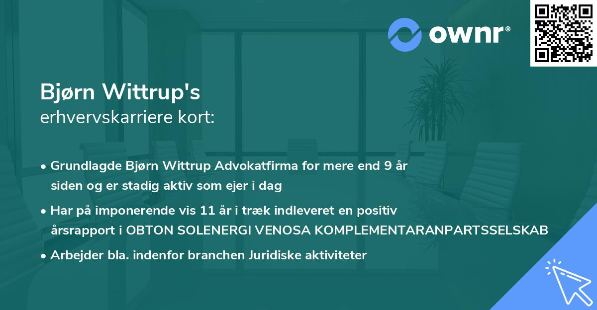 Bjørn Wittrup's erhvervskarriere kort