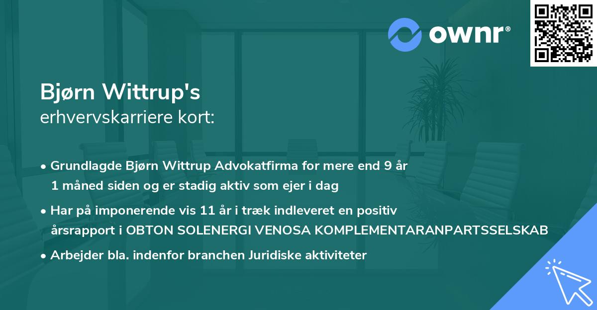 Bjørn Wittrup's erhvervskarriere kort