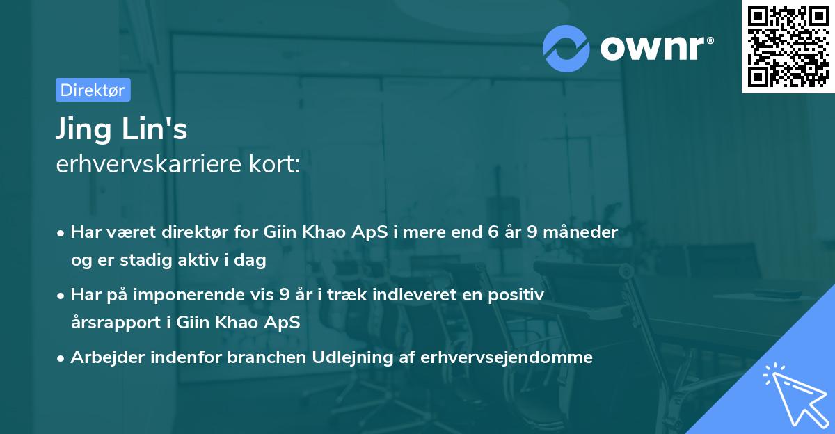 Jing Lin's erhvervskarriere kort