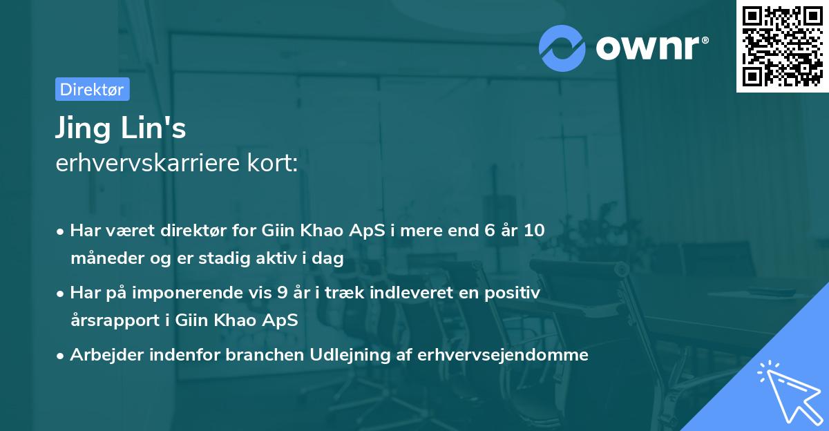 Jing Lin's erhvervskarriere kort