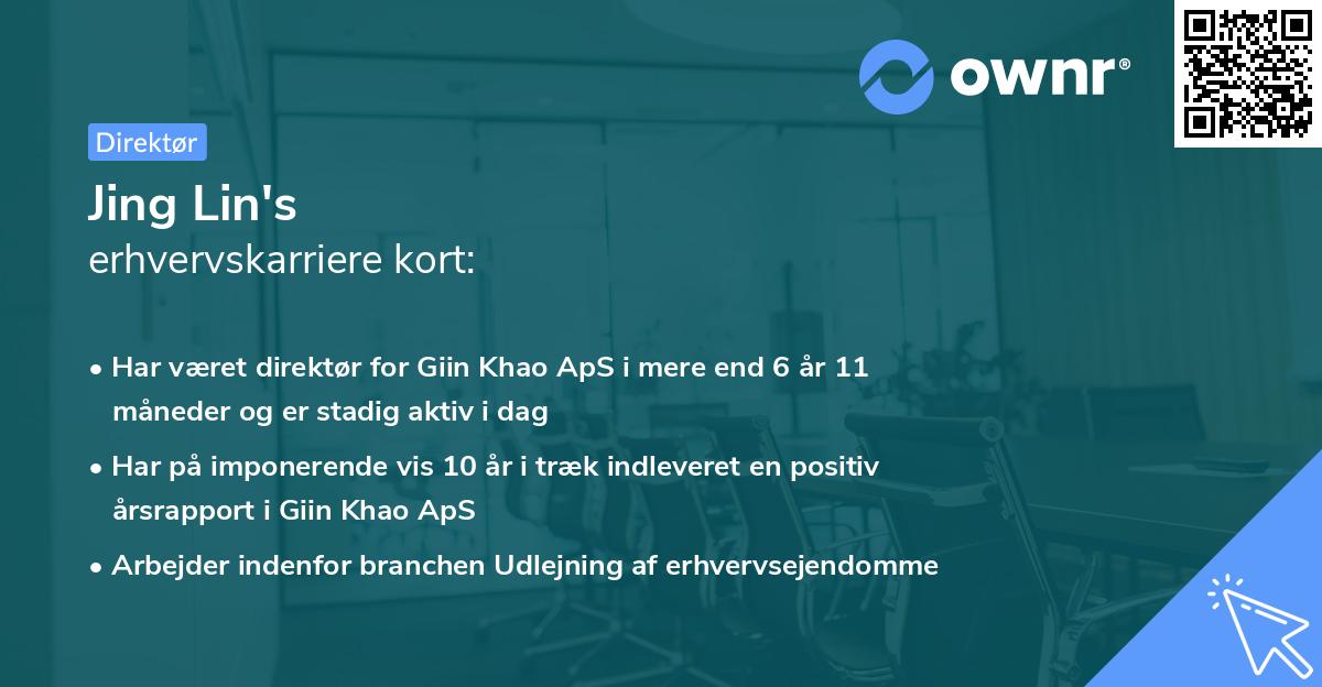 Jing Lin's erhvervskarriere kort
