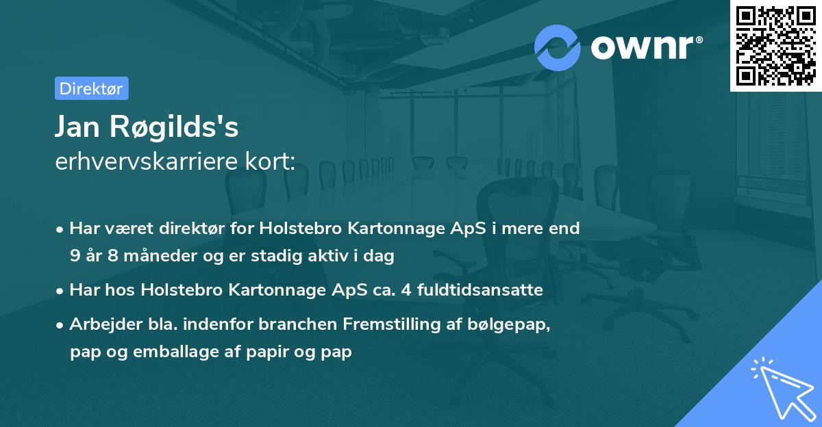 Jan Røgilds's erhvervskarriere kort