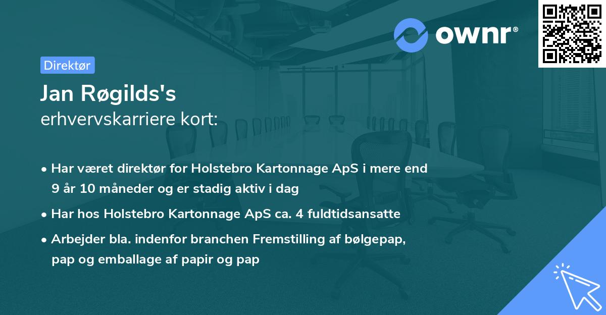 Jan Røgilds's erhvervskarriere kort