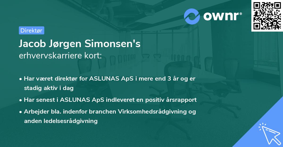 Jacob Jørgen Simonsen's erhvervskarriere kort