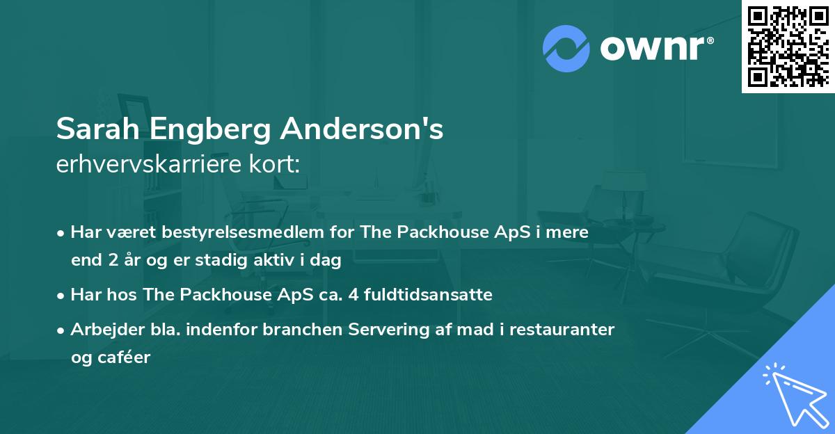 Sarah Engberg Anderson's erhvervskarriere kort
