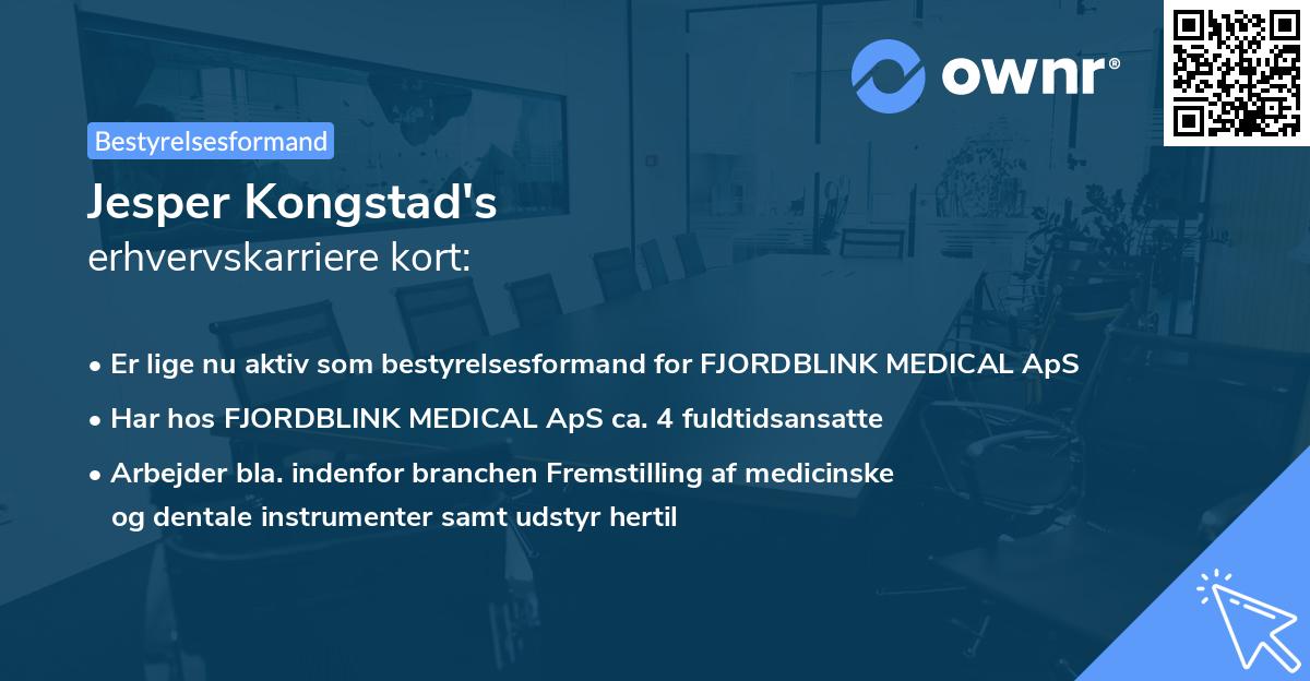 Jesper Kongstad's erhvervskarriere kort