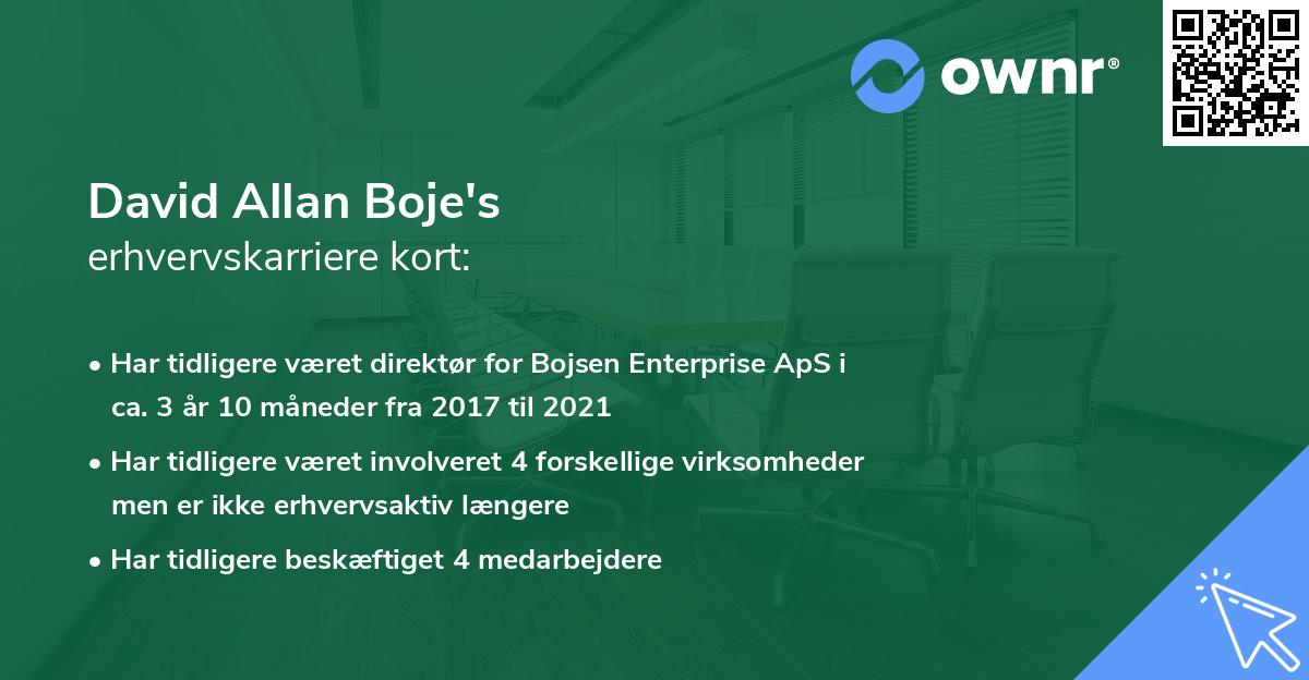 David Allan Boje's erhvervskarriere kort