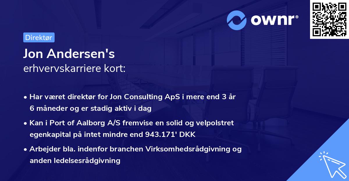 Jon Andersen's erhvervskarriere kort